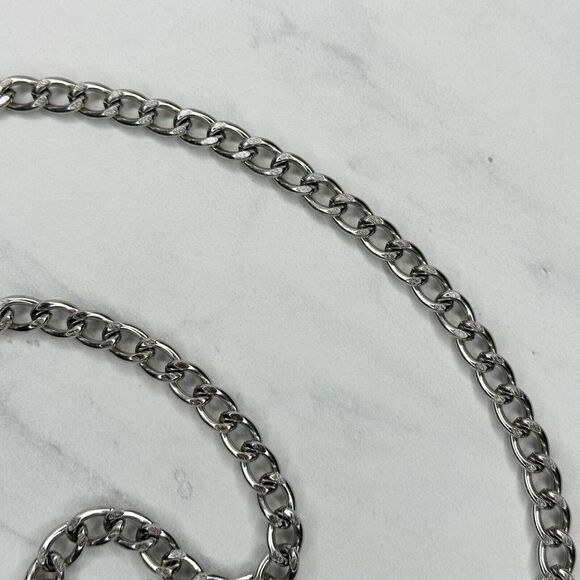 Silver Tone Chain Belt Coin Charm Y2K Body Chain Size Small (S) ✨ - Picture 6 of 10